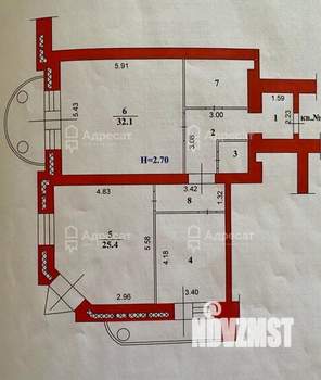2-к квартира, вторичка, 96м2, 6/11 этаж