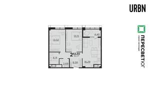 2-к квартира, строящийся дом, 63м2, 1/23 этаж