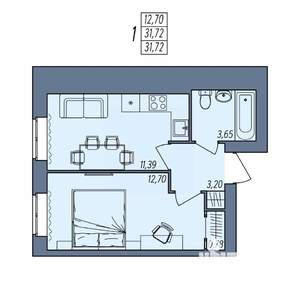 1-к квартира, вторичка, 32м2, 3/8 этаж