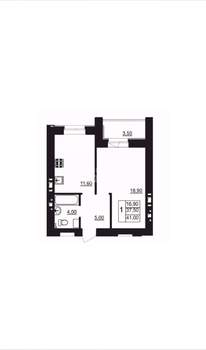 1-к квартира, вторичка, 41м2, 12/12 этаж