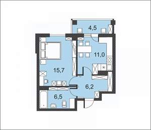 1-к квартира, вторичка, 44м2, 12/17 этаж