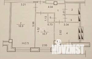 2-к квартира, вторичка, 50м2, 4/9 этаж