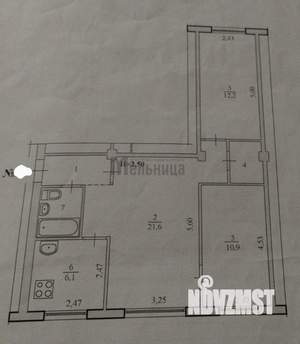 3-к квартира, вторичка, 59м2, 1/5 этаж
