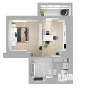 1-к квартира, вторичка, 40м2, 19/24 этаж