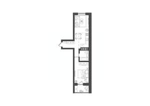 1-к квартира, строящийся дом, 41м2, 2/8 этаж