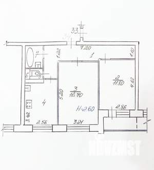 2-к квартира, вторичка, 53м2, 9/9 этаж