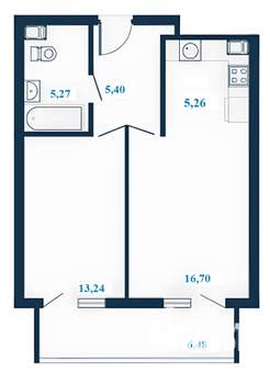 2-к квартира, вторичка, 49м2, 3/23 этаж