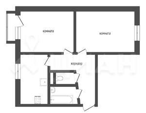 2-к квартира, вторичка, 46м2, 6/9 этаж