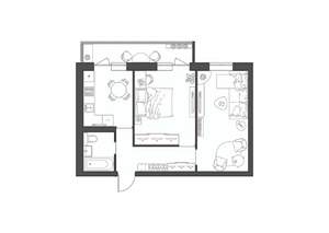 2-к квартира, строящийся дом, 52м2, 1/9 этаж